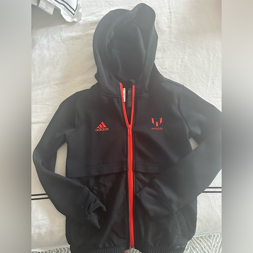 Black Boys Messi Adidas Hoodie